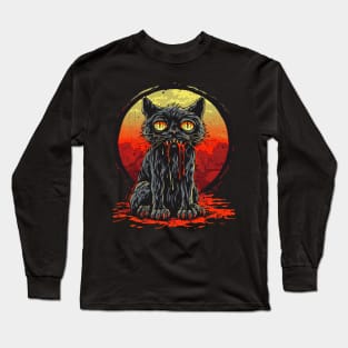 Creepy Cat Zombie Long Sleeve T-Shirt